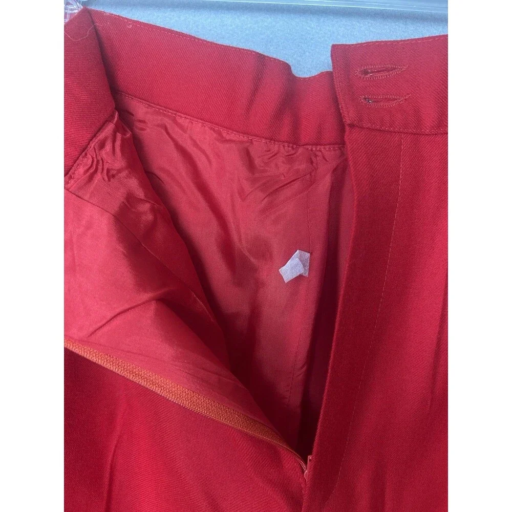 VTG Giorgio Sant'Angelo Shorts Womens Red Wool High Rise Pleated Bermuda Sz 12 - Picture 6 of 7